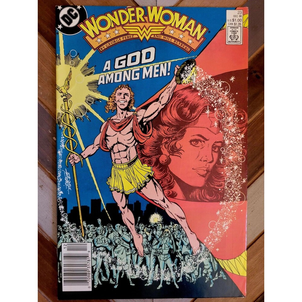 Wonder Woman #23 Newsstand (1988) WW Visits the UN + Hermes / George Perez (5.0)